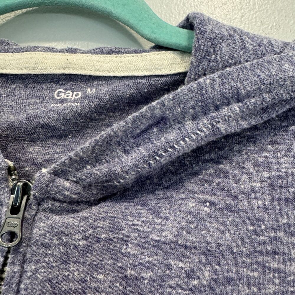 GAP Zip Up Hoodie Lightweight Heathered Purple Athleisure Lounge Women sz Medium - Picture 6 of 10